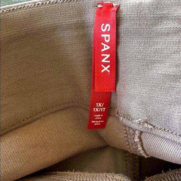 SPANX Stretch Twill Cropped Wide Leg Pants Blush Pink Casual Women’s Size 1X EUC - Picture 9 of 15